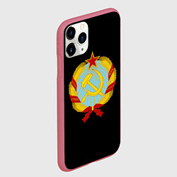 Чехол iPhone 11 Pro матовый Советский союз лого, цвет: 3D-малиновый — фото 2