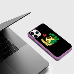 Чехол iPhone 11 Pro матовый Советский союз герб, цвет: 3D-фиолетовый — фото 2