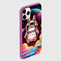 Чехол iPhone 11 Pro матовый Тоторо в открытом космосе - нейроарт, цвет: 3D-фиолетовый — фото 2