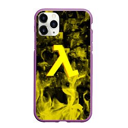 Чехол iPhone 11 Pro матовый Half life flame game, цвет: 3D-фиолетовый