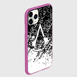Чехол iPhone 11 Pro матовый Assassins Creed лого краски, цвет: 3D-фиолетовый — фото 2
