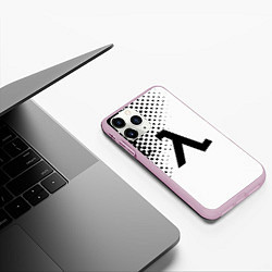 Чехол iPhone 11 Pro матовый Half-life pattern black, цвет: 3D-розовый — фото 2