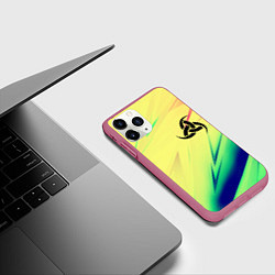 Чехол iPhone 11 Pro матовый Славянская символики лого, цвет: 3D-малиновый — фото 2