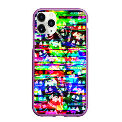 Чехол iPhone 11 Pro матовый Marshmello music краски, цвет: 3D-фиолетовый