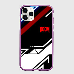 Чехол iPhone 11 Pro матовый Doom steel geometry, цвет: 3D-фиолетовый