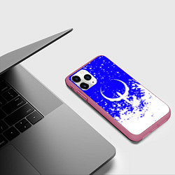 Чехол iPhone 11 Pro матовый Quake краски брызги, цвет: 3D-малиновый — фото 2