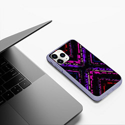 Чехол iPhone 11 Pro матовый Marshmello geometry neon, цвет: 3D-светло-сиреневый — фото 2