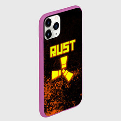 Чехол iPhone 11 Pro матовый RUST брызги красок лого, цвет: 3D-фиолетовый — фото 2