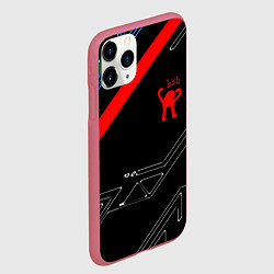Чехол iPhone 11 Pro матовый Ъуъ Съука sport geometry, цвет: 3D-малиновый — фото 2