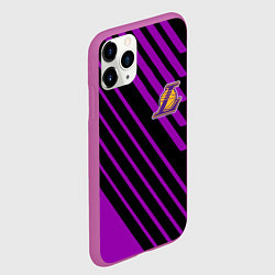 Чехол iPhone 11 Pro матовый Лейкерс, цвет: 3D-фиолетовый — фото 2