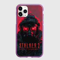 Чехол iPhone 11 Pro матовый Stalker 2 в противогазе, цвет: 3D-фиолетовый