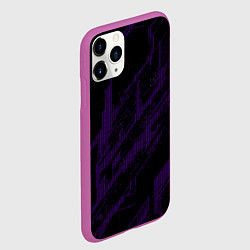 Чехол iPhone 11 Pro матовый Фиолетовые точки на чёрном фоне, цвет: 3D-фиолетовый — фото 2