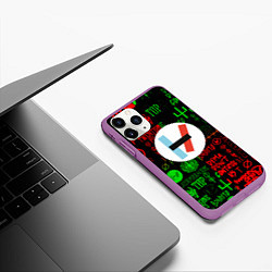 Чехол iPhone 11 Pro матовый Twenty one pilots music steel, цвет: 3D-фиолетовый — фото 2