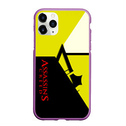 Чехол iPhone 11 Pro матовый Assassins Creed geometry logo, цвет: 3D-фиолетовый