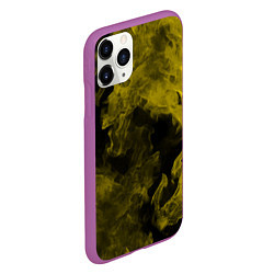 Чехол iPhone 11 Pro матовый Жёлтый дым в огне, цвет: 3D-фиолетовый — фото 2