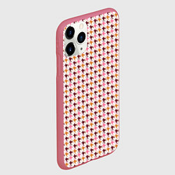 Чехол iPhone 11 Pro матовый Узор гусиная лапка, цвет: 3D-малиновый — фото 2