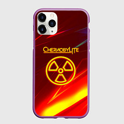 Чехол iPhone 11 Pro матовый Чернобыль лайт стрипсы, цвет: 3D-фиолетовый