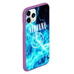 Чехол iPhone 11 Pro матовый Nirvana electro, цвет: 3D-фиолетовый — фото 2