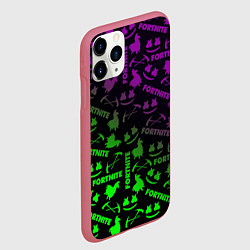 Чехол iPhone 11 Pro матовый Fortnite кислота неоновая, цвет: 3D-малиновый — фото 2