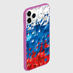 Чехол iPhone 11 Pro матовый Пиксельный флаг, цвет: 3D-фиолетовый — фото 2