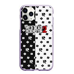 Чехол iPhone 11 Pro матовый Red Dead Redemption 2 pattern, цвет: 3D-светло-сиреневый