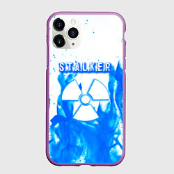 Чехол iPhone 11 Pro матовый Stalker голубой огонь, цвет: 3D-фиолетовый