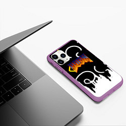 Чехол iPhone 11 Pro матовый Doom game pattern, цвет: 3D-фиолетовый — фото 2