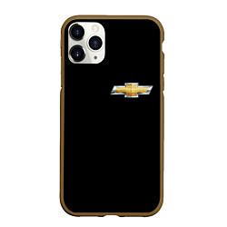 Чехол iPhone 11 Pro матовый Chevrolet logo, цвет: 3D-коричневый