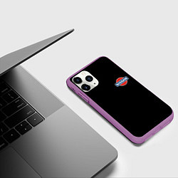Чехол iPhone 11 Pro матовый Nissan logo steel, цвет: 3D-фиолетовый — фото 2