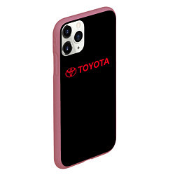 Чехол iPhone 11 Pro матовый Toyota red logo auto, цвет: 3D-малиновый — фото 2