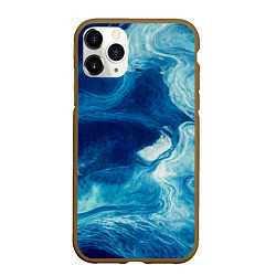 Чехол iPhone 11 Pro матовый Водные вихри - абстракция, цвет: 3D-коричневый