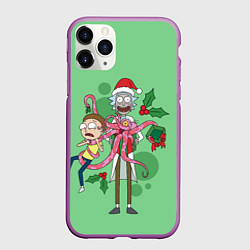 Чехол iPhone 11 Pro матовый Рик и Морти монстр в коробке с подарком, цвет: 3D-фиолетовый
