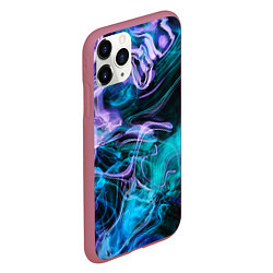 Чехол iPhone 11 Pro матовый Цветной дым текстура, цвет: 3D-малиновый — фото 2