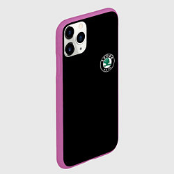 Чехол iPhone 11 Pro матовый Skoda logo auto, цвет: 3D-фиолетовый — фото 2