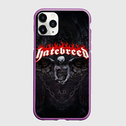 Чехол iPhone 11 Pro матовый Hatebreed hardcore, цвет: 3D-фиолетовый