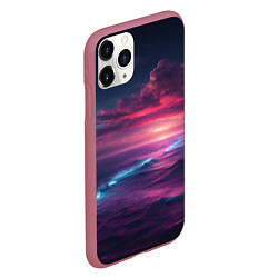 Чехол iPhone 11 Pro матовый Night sea, цвет: 3D-малиновый — фото 2