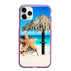 Чехол iPhone 11 Pro матовый Resort, цвет: 3D-фиолетовый