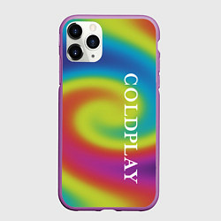 Чехол iPhone 11 Pro матовый Coldplay moon music album, цвет: 3D-фиолетовый