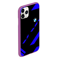 Чехол iPhone 11 Pro матовый BMW blue geometry, цвет: 3D-фиолетовый — фото 2