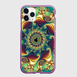 Чехол iPhone 11 Pro матовый Оптический узор текстура, цвет: 3D-фиолетовый