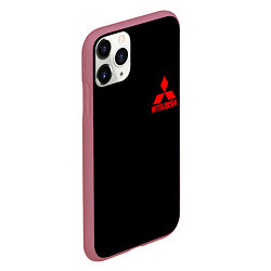 Чехол iPhone 11 Pro матовый Mitsubishi logo, цвет: 3D-малиновый — фото 2