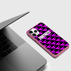 Чехол iPhone 11 Pro матовый Fortnite faze clan, цвет: 3D-малиновый — фото 2