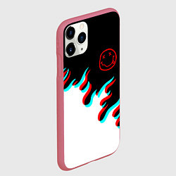 Чехол iPhone 11 Pro матовый Нирвана глитч огонь, цвет: 3D-малиновый — фото 2