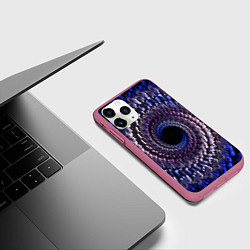 Чехол iPhone 11 Pro матовый Оптический стиль узор, цвет: 3D-малиновый — фото 2