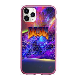 Чехол iPhone 11 Pro матовый Doom abstraction mars, цвет: 3D-малиновый