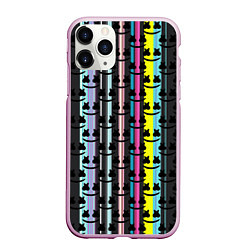 Чехол iPhone 11 Pro матовый Marshmello dj pattern line, цвет: 3D-розовый