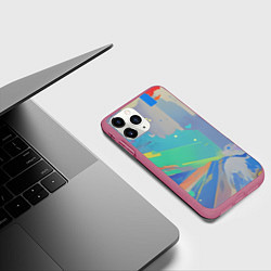 Чехол iPhone 11 Pro матовый Краска абстракция, цвет: 3D-малиновый — фото 2
