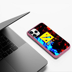 Чехол iPhone 11 Pro матовый Dota 2 огненный стиль, цвет: 3D-малиновый — фото 2