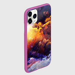 Чехол iPhone 11 Pro матовый Абстрактные космические краски, цвет: 3D-фиолетовый — фото 2