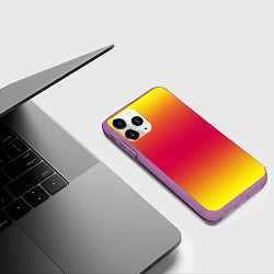 Чехол iPhone 11 Pro матовый Персиковый градинет, цвет: 3D-фиолетовый — фото 2